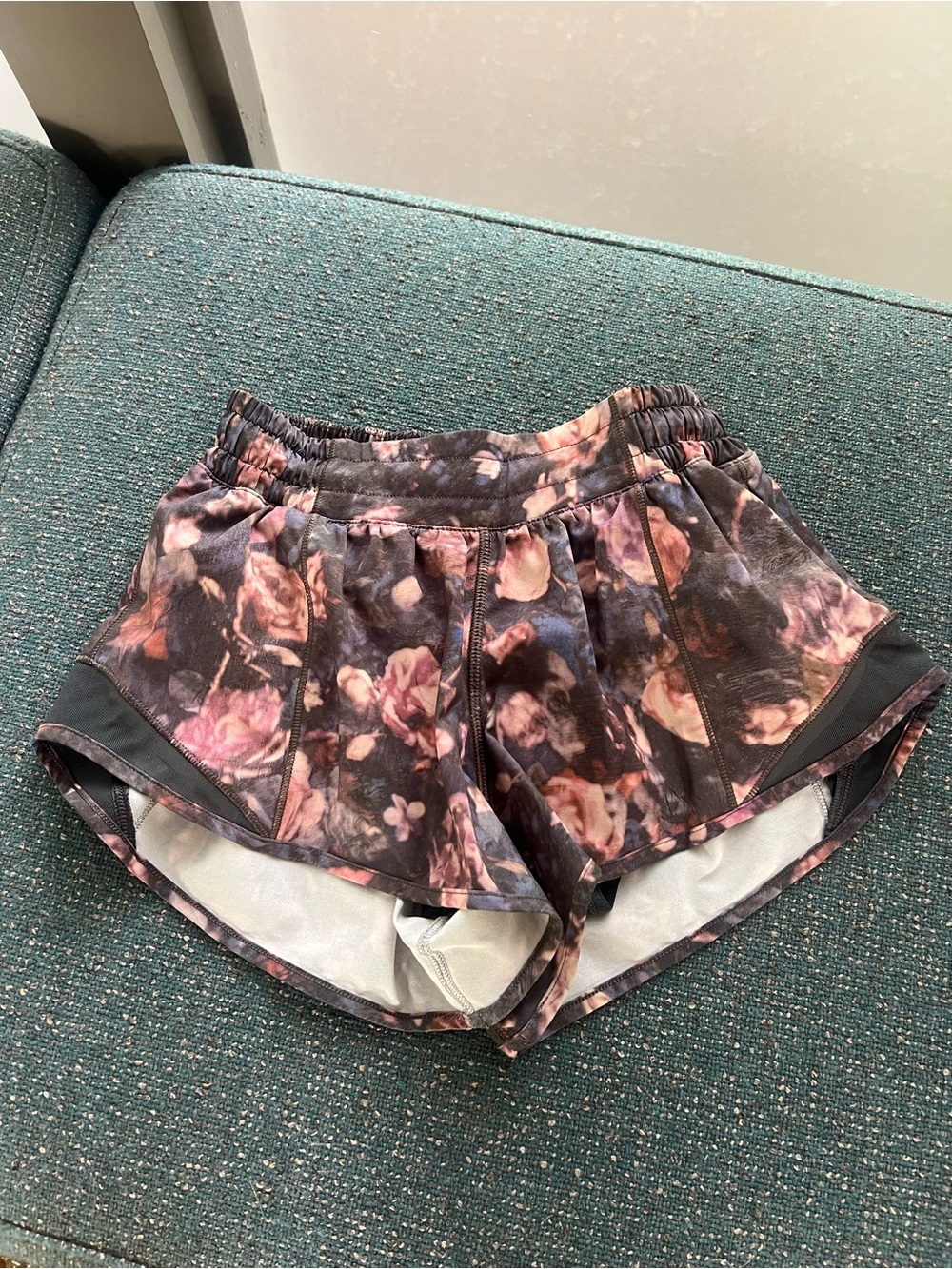 lululemon athletica Floral Print Athletic Shorts - Pink & Black